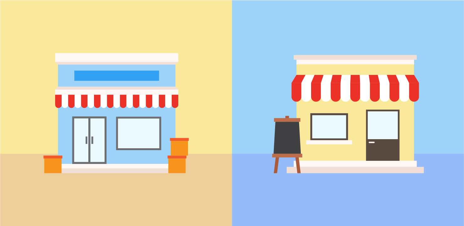 2軒のお店のイラスト