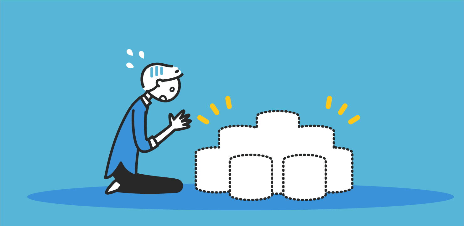 ポイントがなくなって驚いている人のイラスト