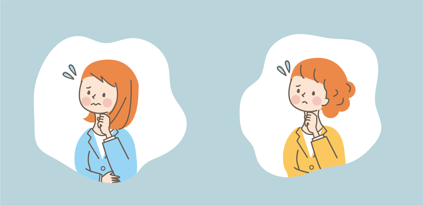 困っている女性2人のイラスト