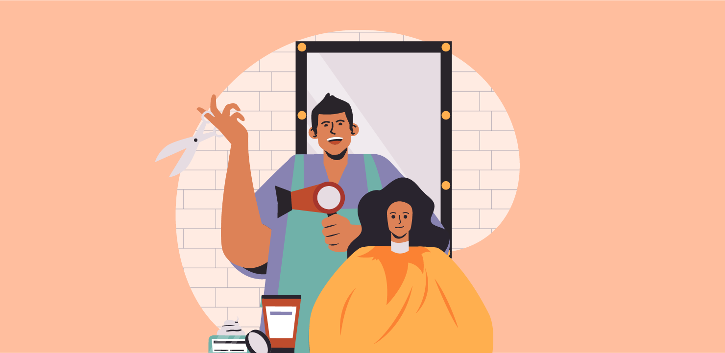 美容師のイラスト